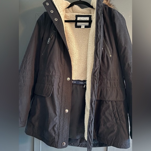 Nautica Jackets & Blazers - Nautica Black Jacket with Faux Fur Trim